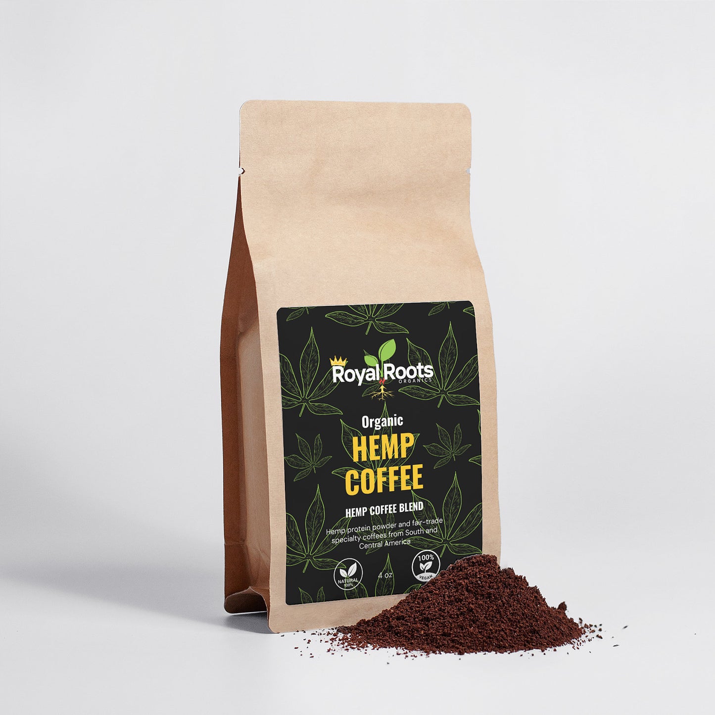 Hemp Coffee Blend - Medium Roast 4oz (100% Organic)