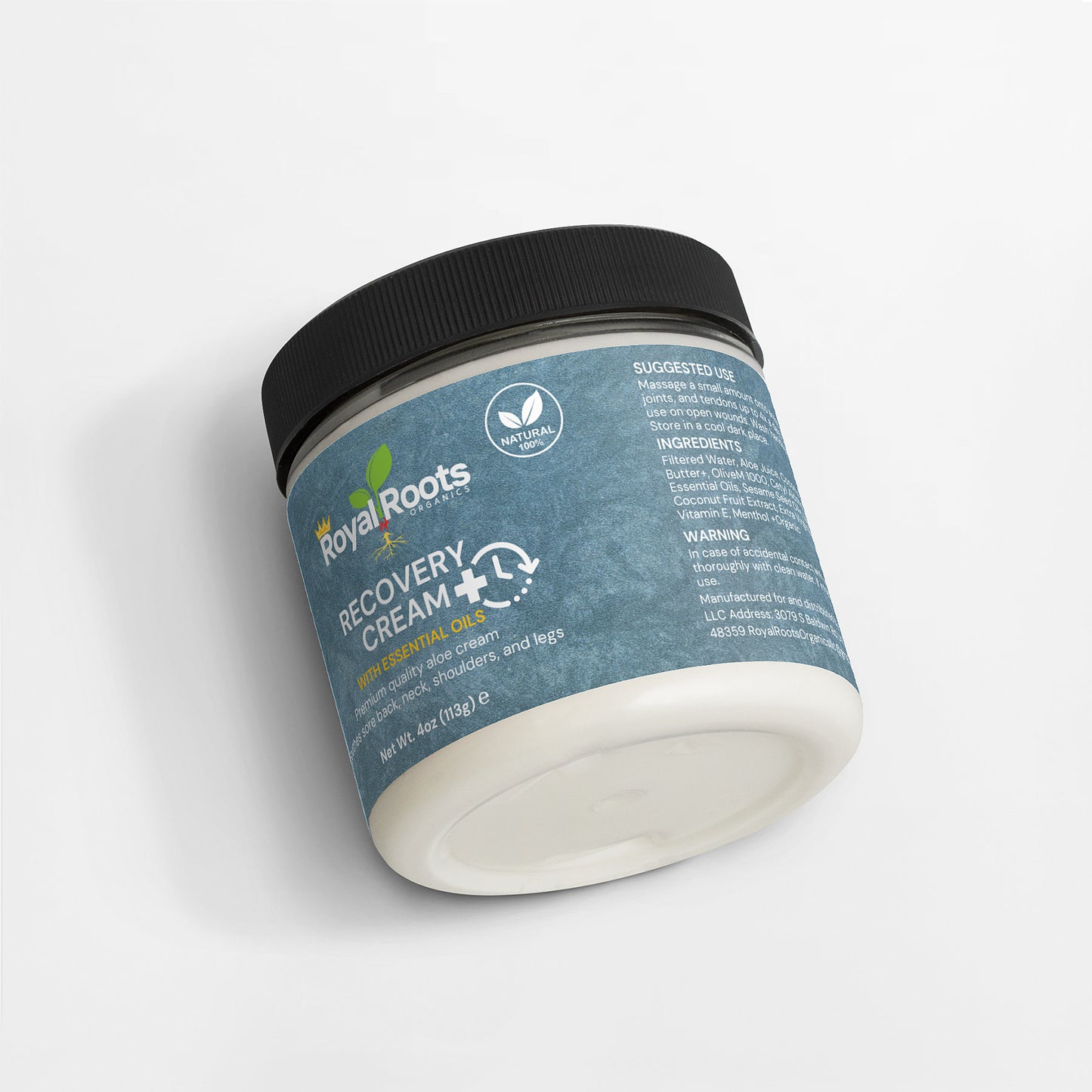 Natures Recovery Cream *Great for Massages* (Calms the body  made with aloe, grapeseed oil, and our essential oil blend to provide a silky, hydrating sensation for your skin)