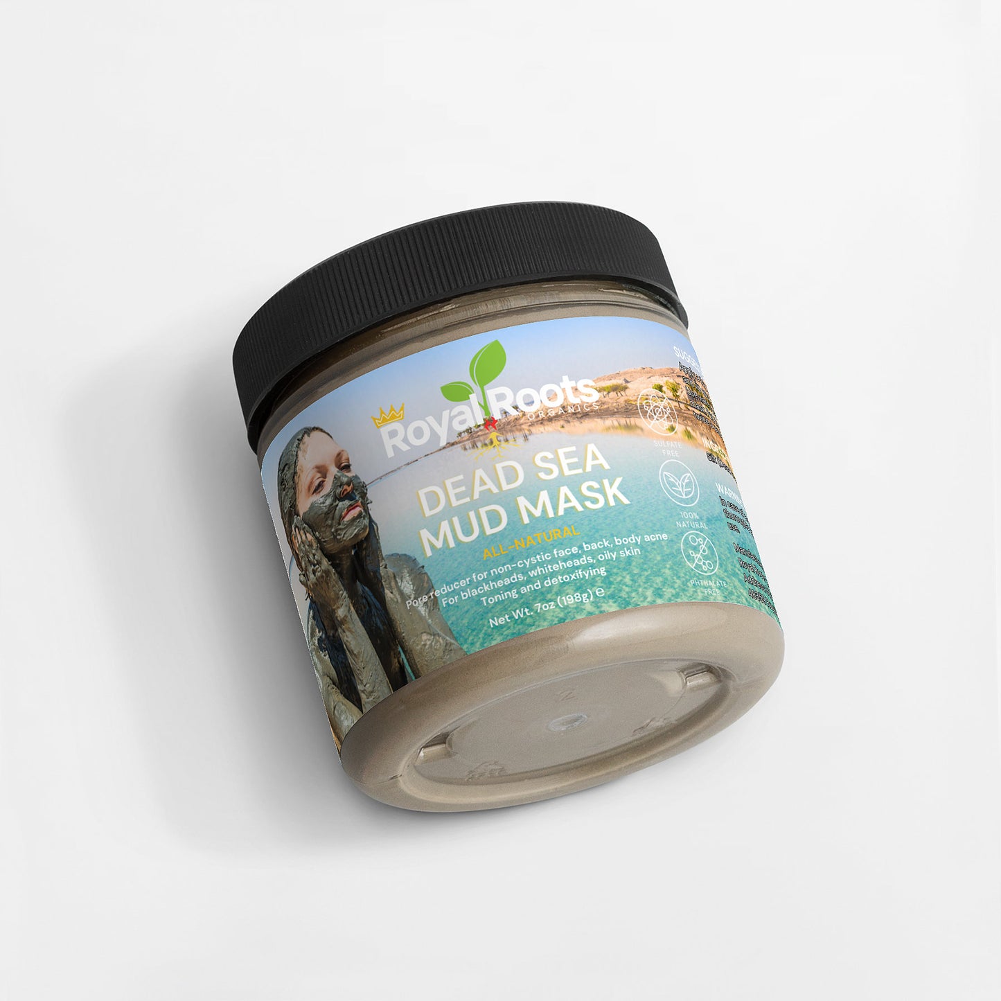 Dead Sea Mud Mask (helps combat blackheads, whiteheads, and oily skin promoting a healthy complexion and tighter, more youthful-looking skin.)