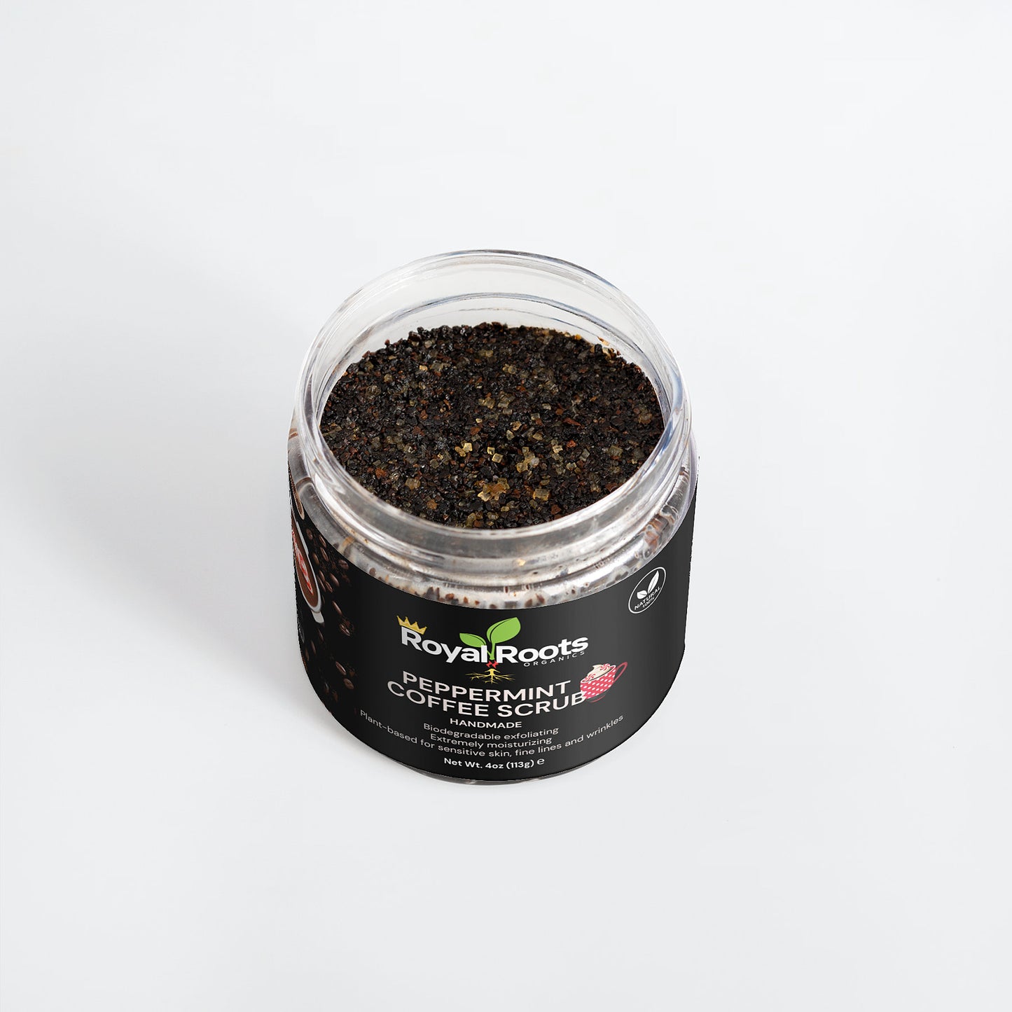 Peppermint Coffee Scrub (Exfoliate and remove dead skin cells while moisturizing oils provide silky nourishment, leaving your skin feeling soft and supple)