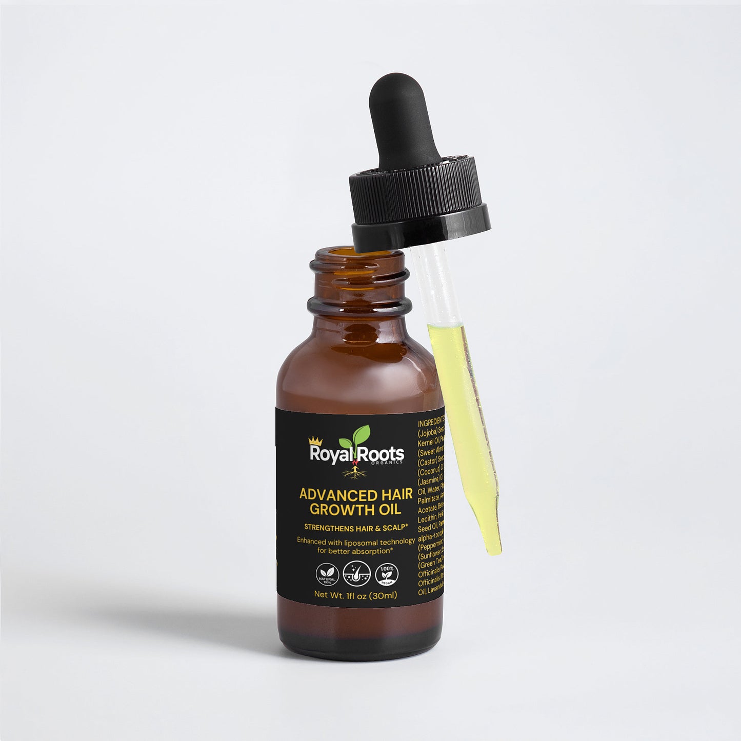 Advanced Hair Growth Oil for Scalp (Castor Oil, Jasmine Oil and Rosemary Oil, with Vitamin A)