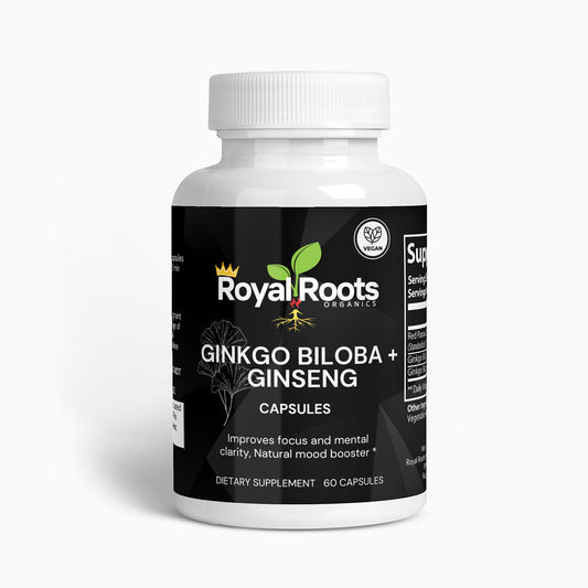 Ginkgo Biloba and Panax Ginseng Complex Capsules for Men & Women - Supports Focus Mood Memory Energy & Brain Function - 100% Natural