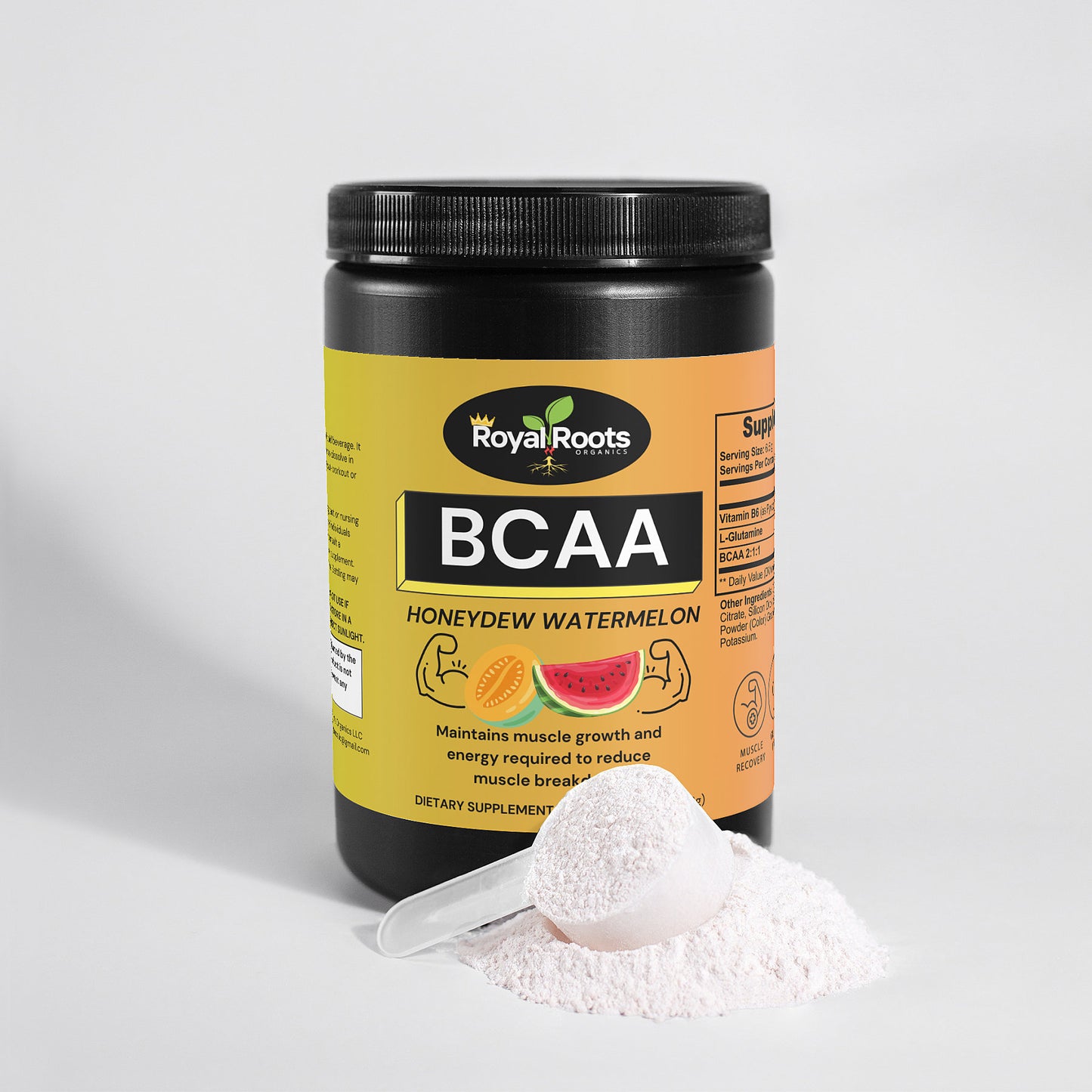 BCAA Post Workout Powder (Honeydew/Watermelon) - Increases protein synthesis and nitrogen retention, both essential to building lean muscle.