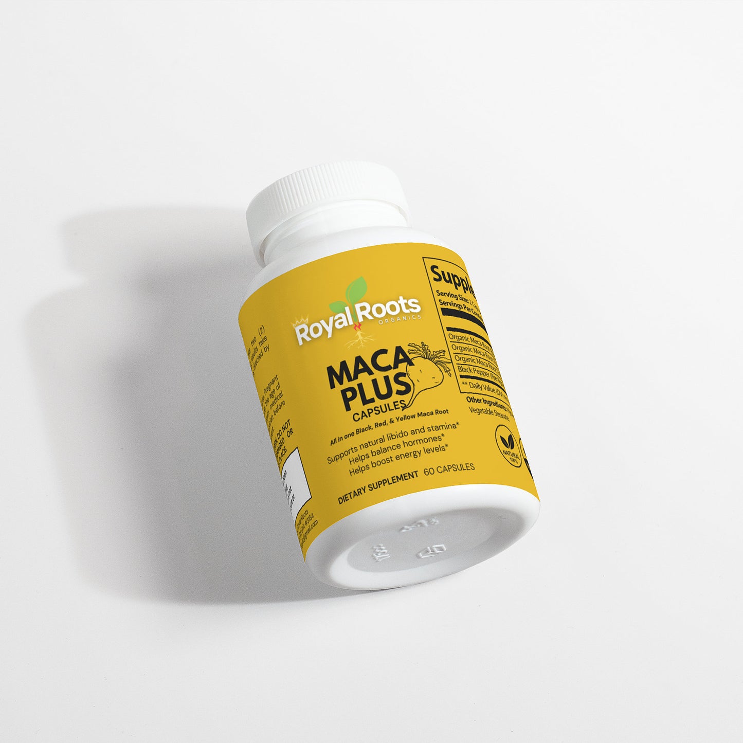 Maca Root Plus (Black, Red, & Yellow Maca) 100% Natural Pure Non-GMO, Supports Reproductive Health Natural Energizer