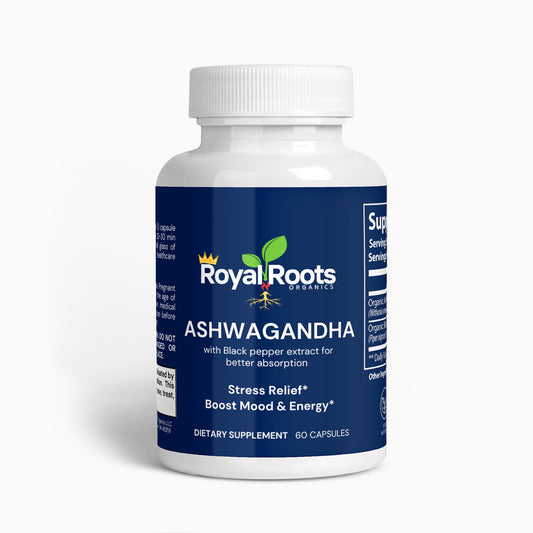 Ashwagandha Herbal Supplement for Stress Relief, Energy Support, Occasional Sleeplessness, Vegan, 100% Pure, Non-GMO